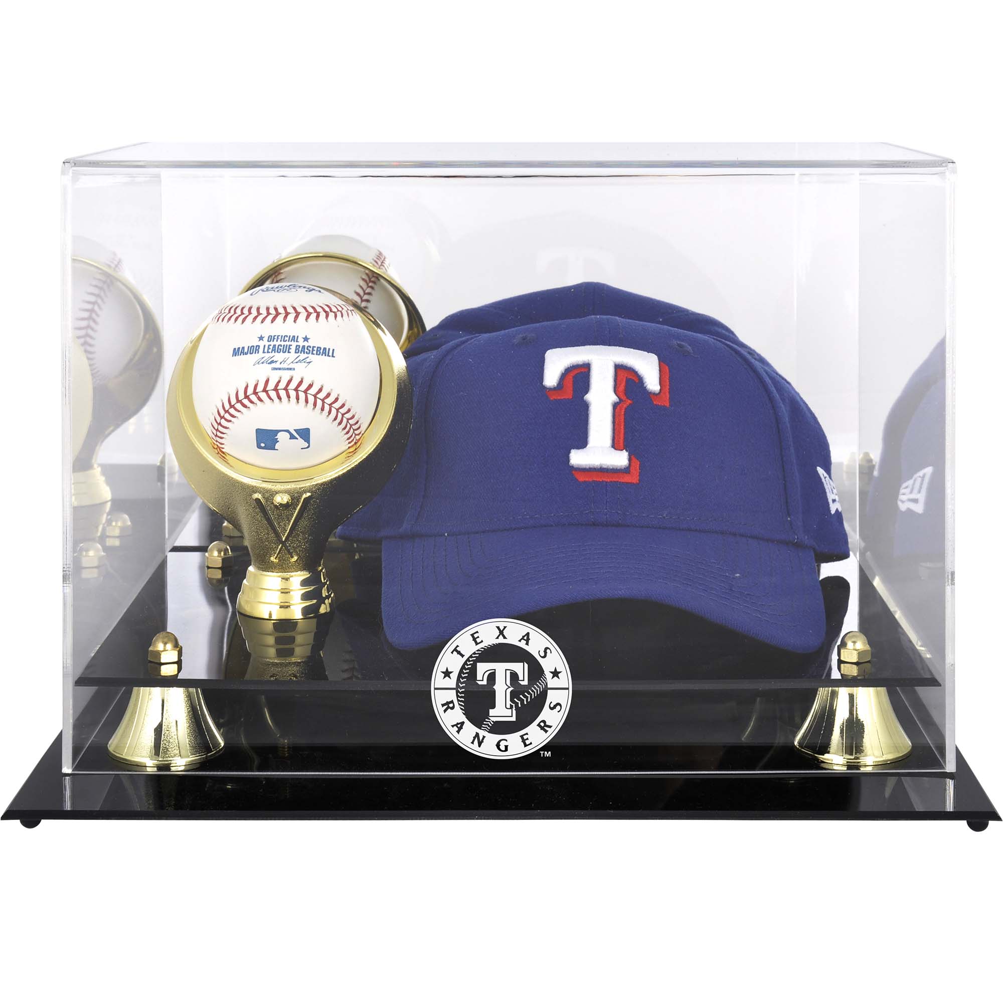 Texas Rangers Acrylic Cap and Baseball Logo Display Case | Fanatics ...