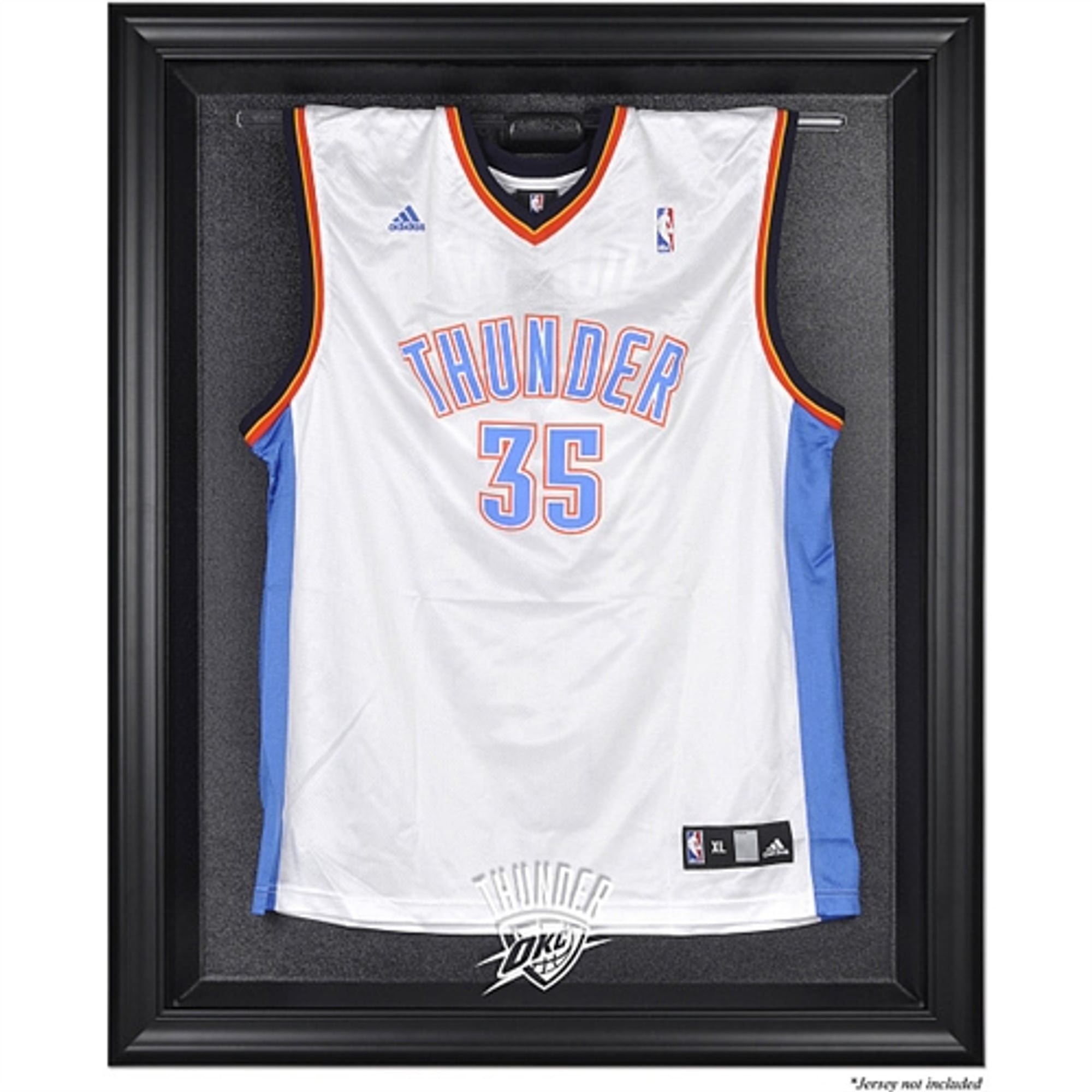 Vitrina con logotipo del equipo enmarcada en negro de Oklahoma City Thunder