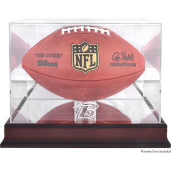 Baltimore Ravens Mahogany Football Logo Display Case with Mirror Back