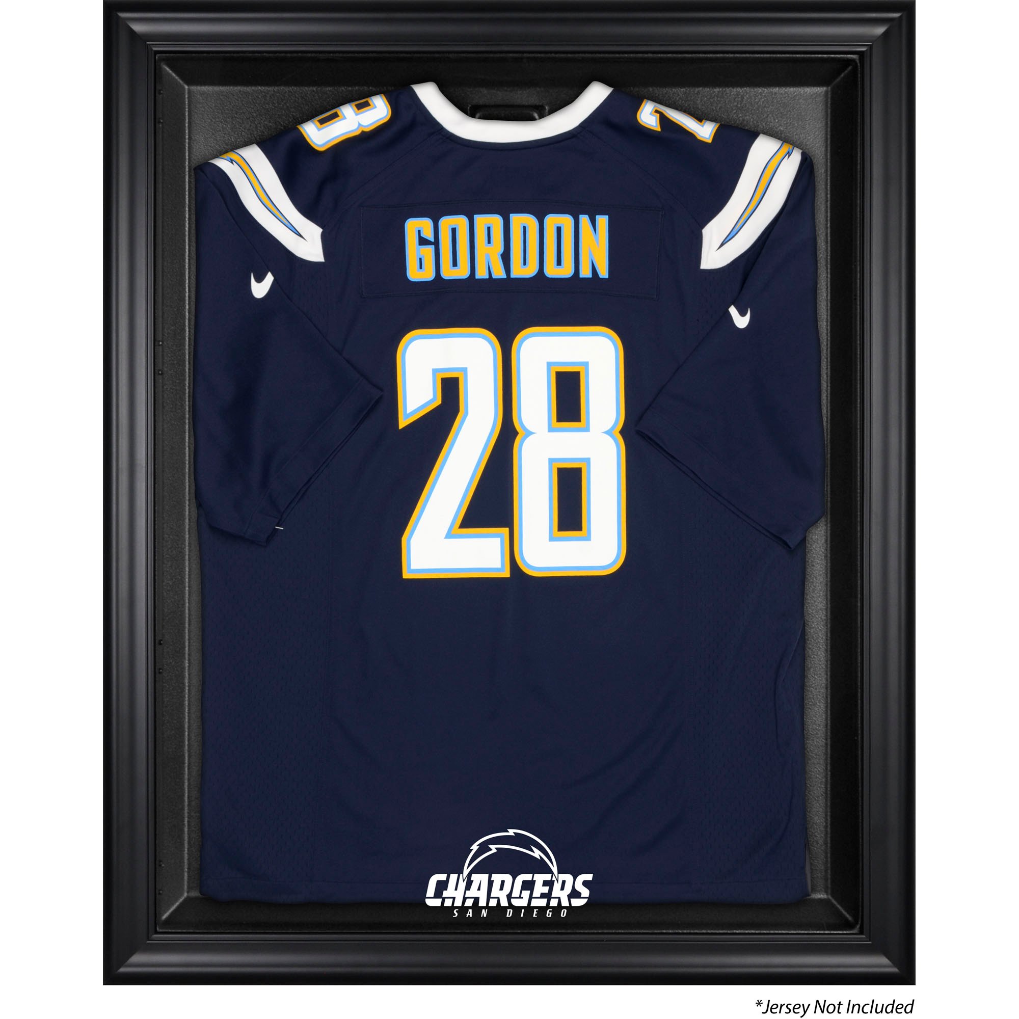 Vetrina per esposizione in jersey con cornice nera dei San Diego Chargers