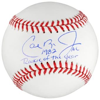 Cal Ripken Jr. Autographed Baseball with "1982 Rookie of the Year" Inscription