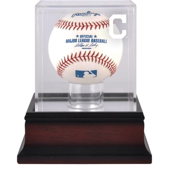 Cleveland Indians Mahogany Baseball Logo Display Case