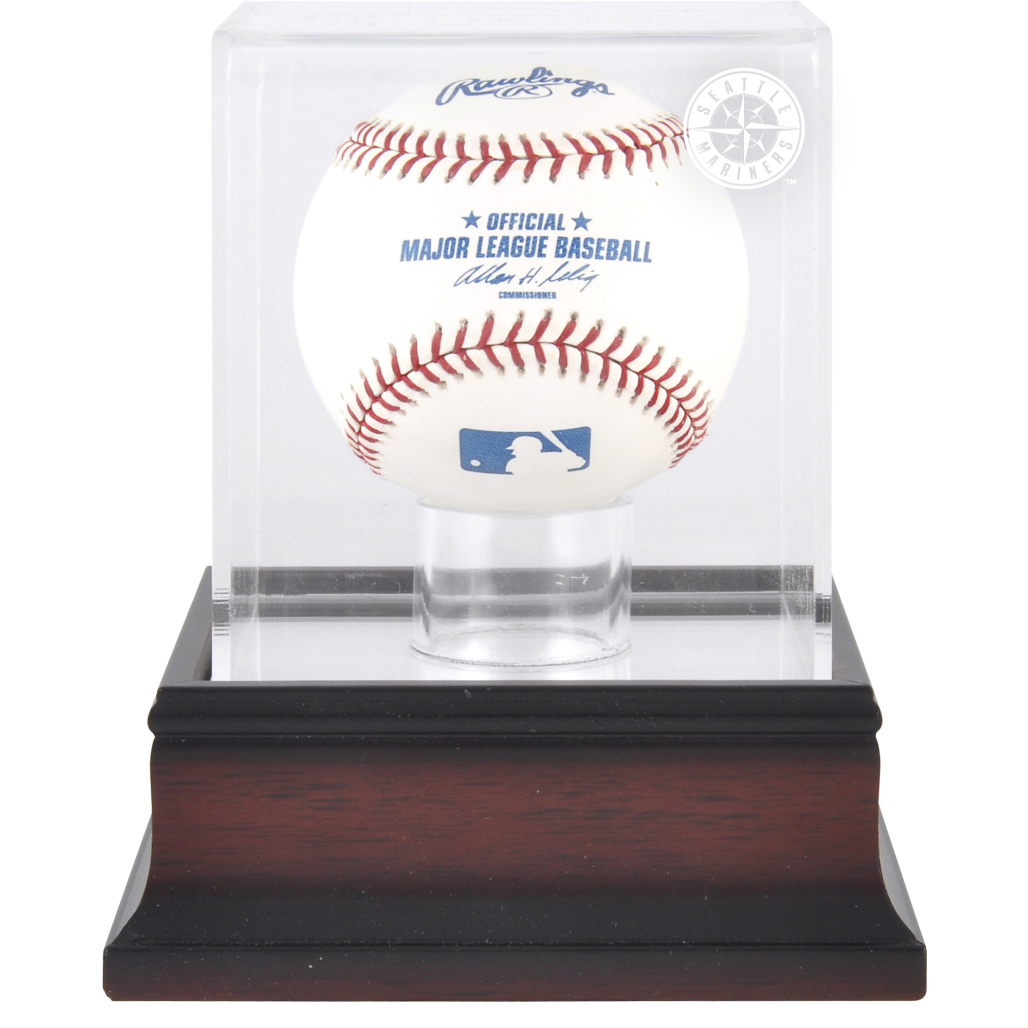 Seattle Mariners Mahogany Baseball Logo Display Case