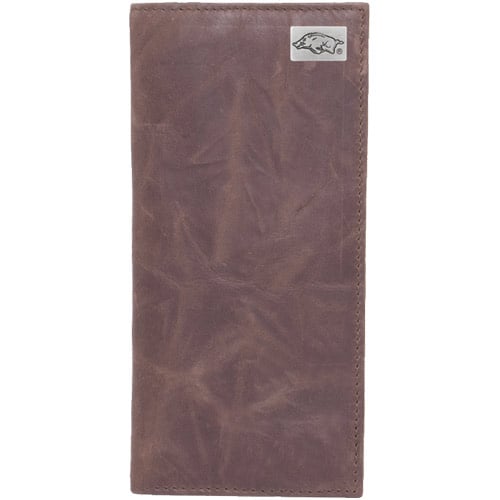 Arkansas Razorbacks Leather Secretary Wallet with Concho - Brown