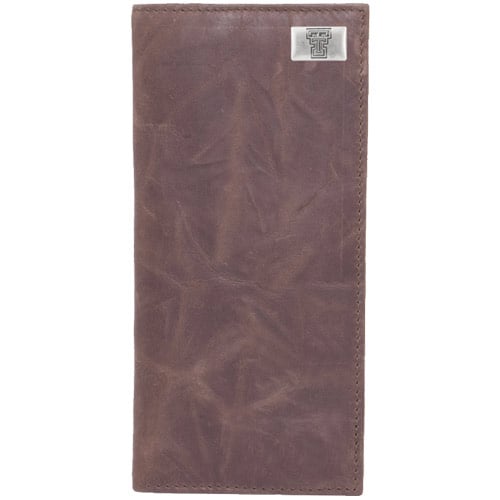 Texas Tech Red Raiders Leather Secretary Wallet with Concho - Brown