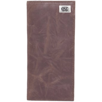 North Carolina Tar Heels (UNC) Leather Secretary Wallet with Concho - Brown