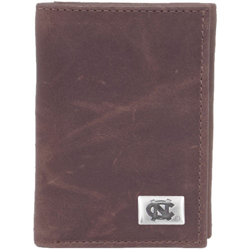 North Carolina Tar Heels Leather Trifold Wallet with Concho
