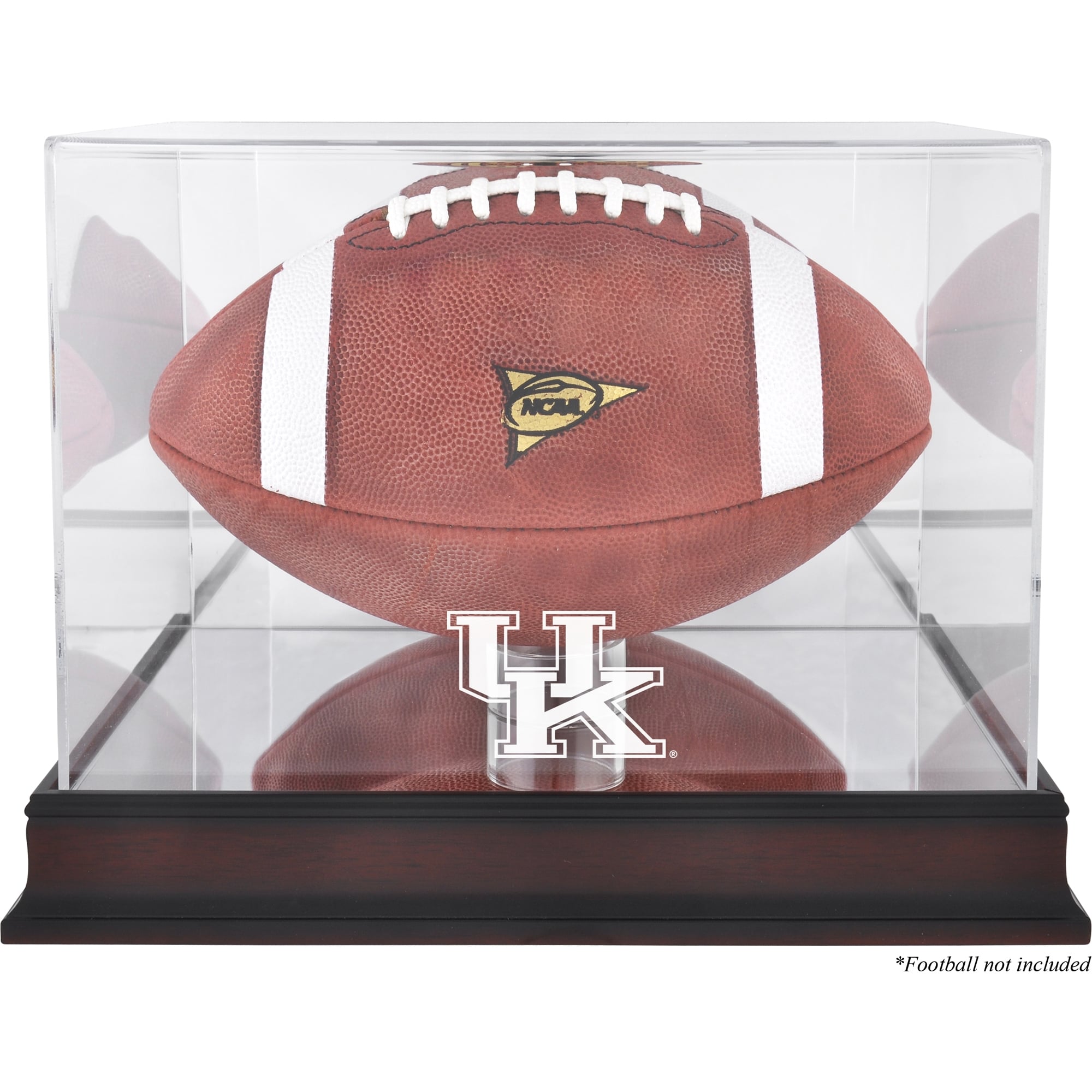 Kentucky Wildcats Mahogany Base Logo Football Display Case with Mirror Back