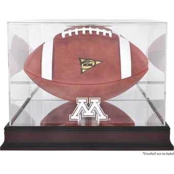 Minnesota Golden Gophers Mahogany Base Logo Football Display Case with Mirror Back