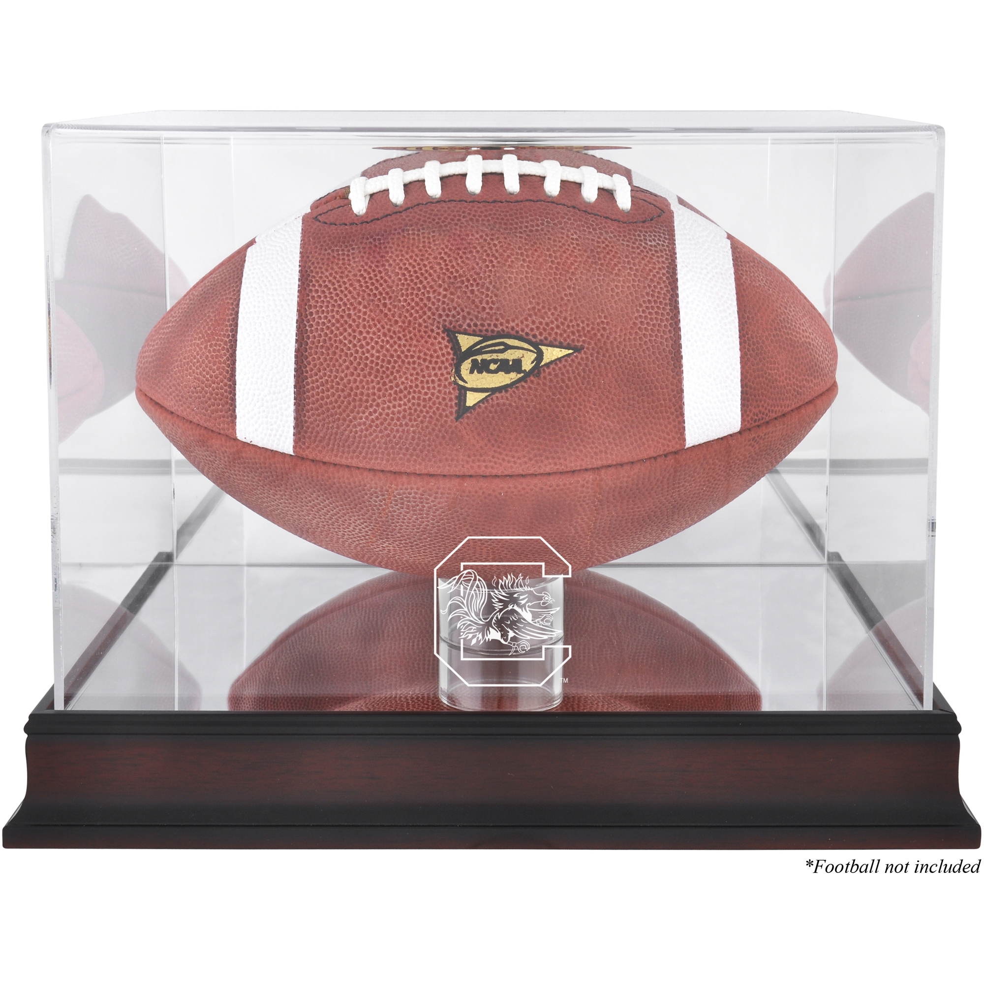 South Carolina Gamecocks Mahogany Base Logo Football Case with Mirror Back
