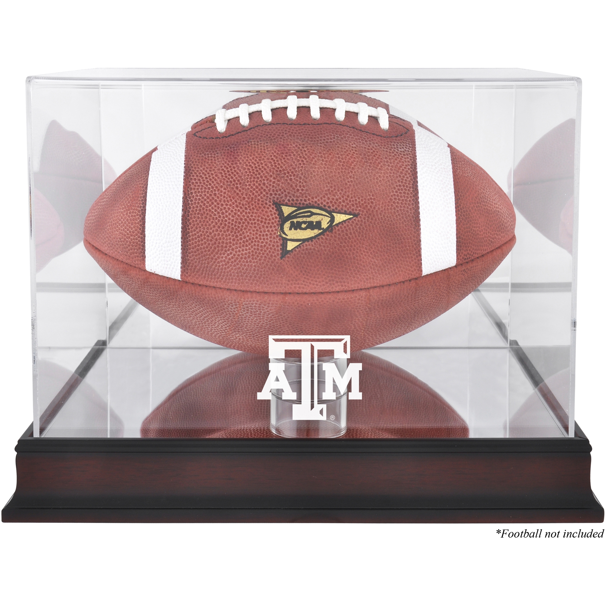 Texas A&M Aggies Mahogany Base Logo Football Display Case with Mirror Back