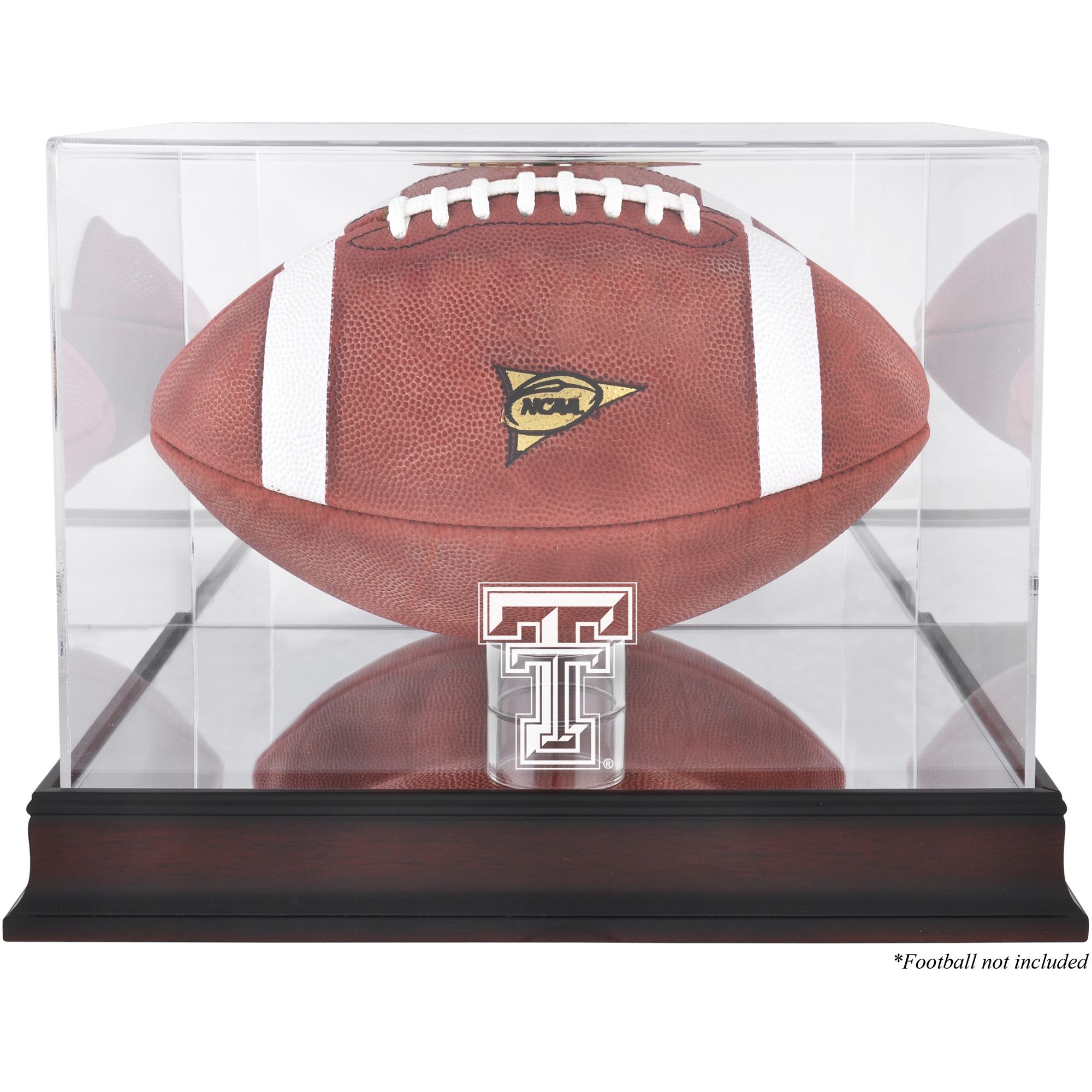 Texas Tech Red Raiders Mahogany Base Logo Football Case with Mirror Back