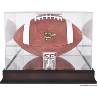 Texas Tech Red Raiders Mahogany Base Logo Football Case with Mirror Back