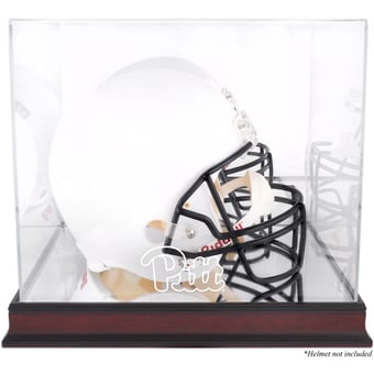 Pittsburgh Panthers Mahogany Base Team Logo Helmet Display Case with Mirrored Back