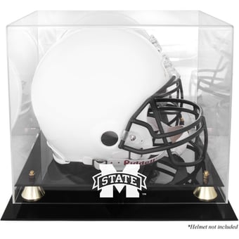 Mississippi State Bulldogs Golden Classic Logo Helmet Display Case with Mirrored Back