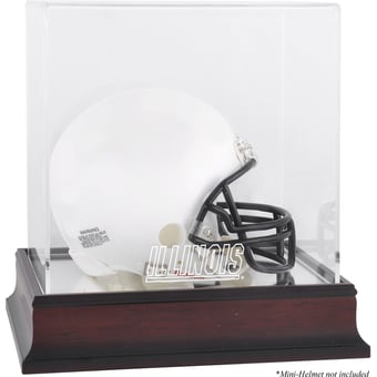 Illinois Fighting Illini Mahogany Mini Helmet Display Case with Mirror Back