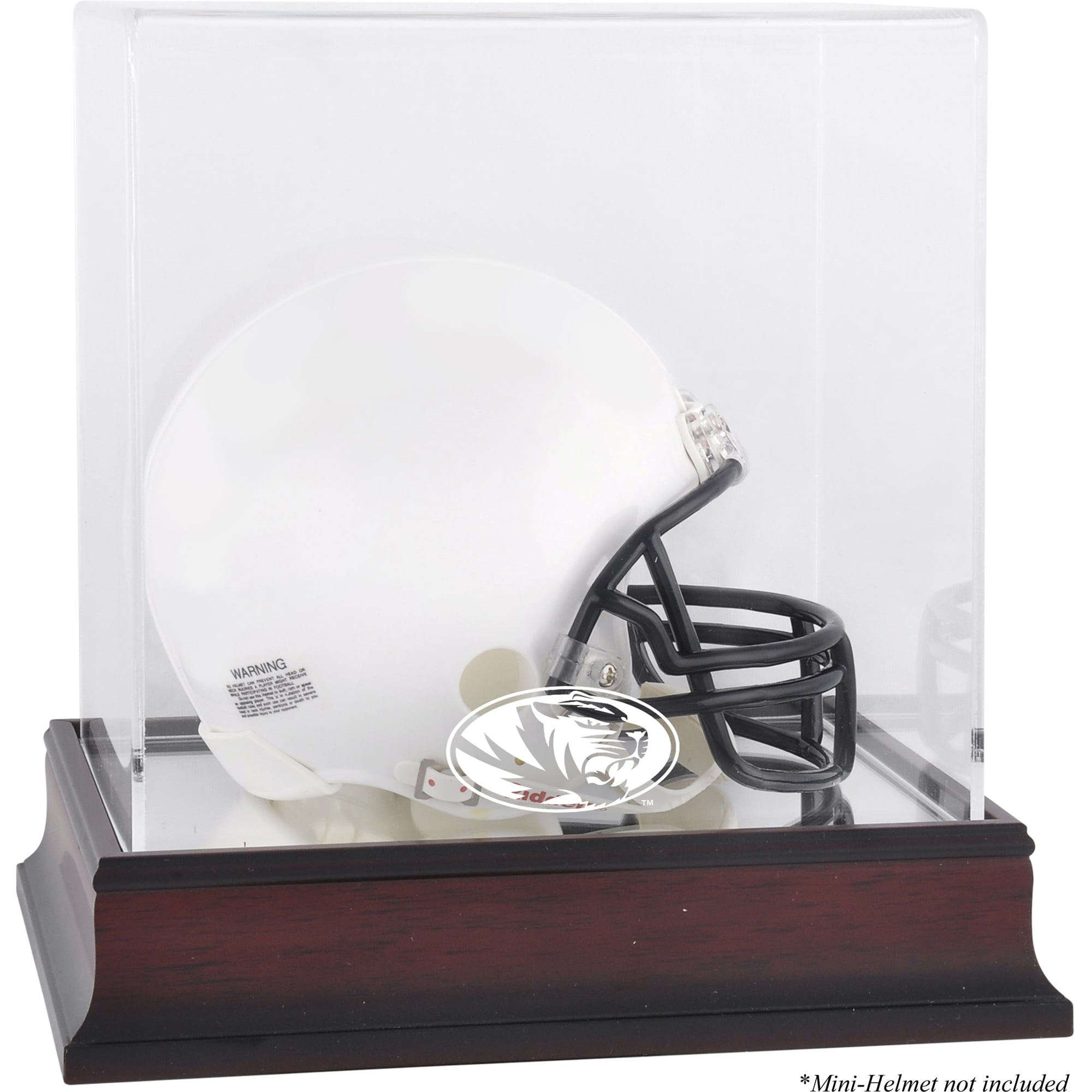 Missouri Tigers Mahogany Logo Mini Helmet Display Case with Mirror Back