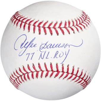 Andre Dawson Autographed Baseball with "77 NL ROY" Inscription