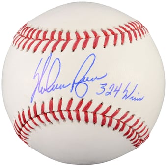 Nolan Ryan Texas Rangers Autographed Baseball with "324 Wins" Inscription