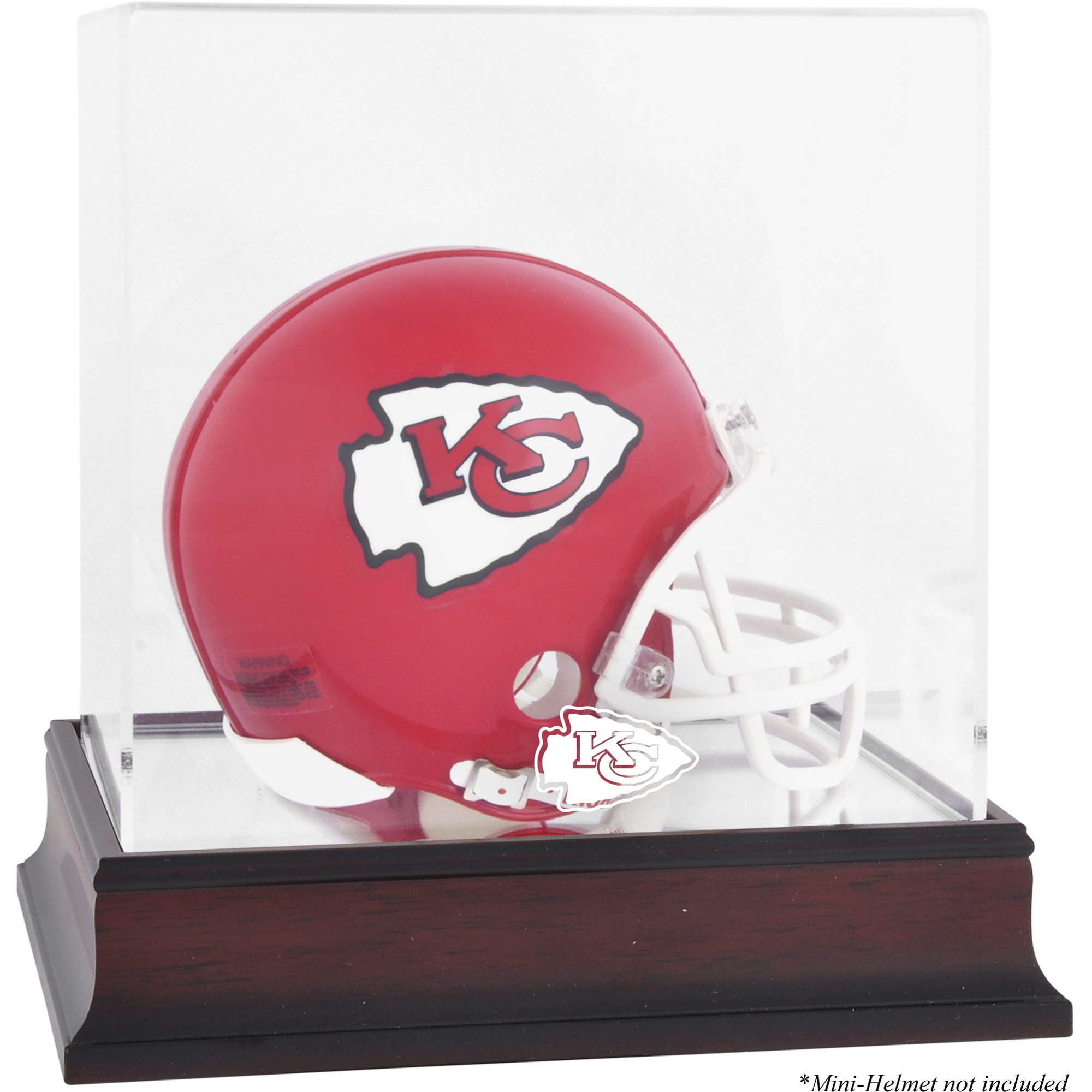 Kansas City Chiefs Mahogany Logo Mini Helmet Display Case Kansas City Chiefs Mahogany Logo Mini Helmet Display Case