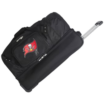 MOJO Tampa Bay Buccaneers Black 27'' 2-Wheel Drop Bottom Rolling Duffel Bag