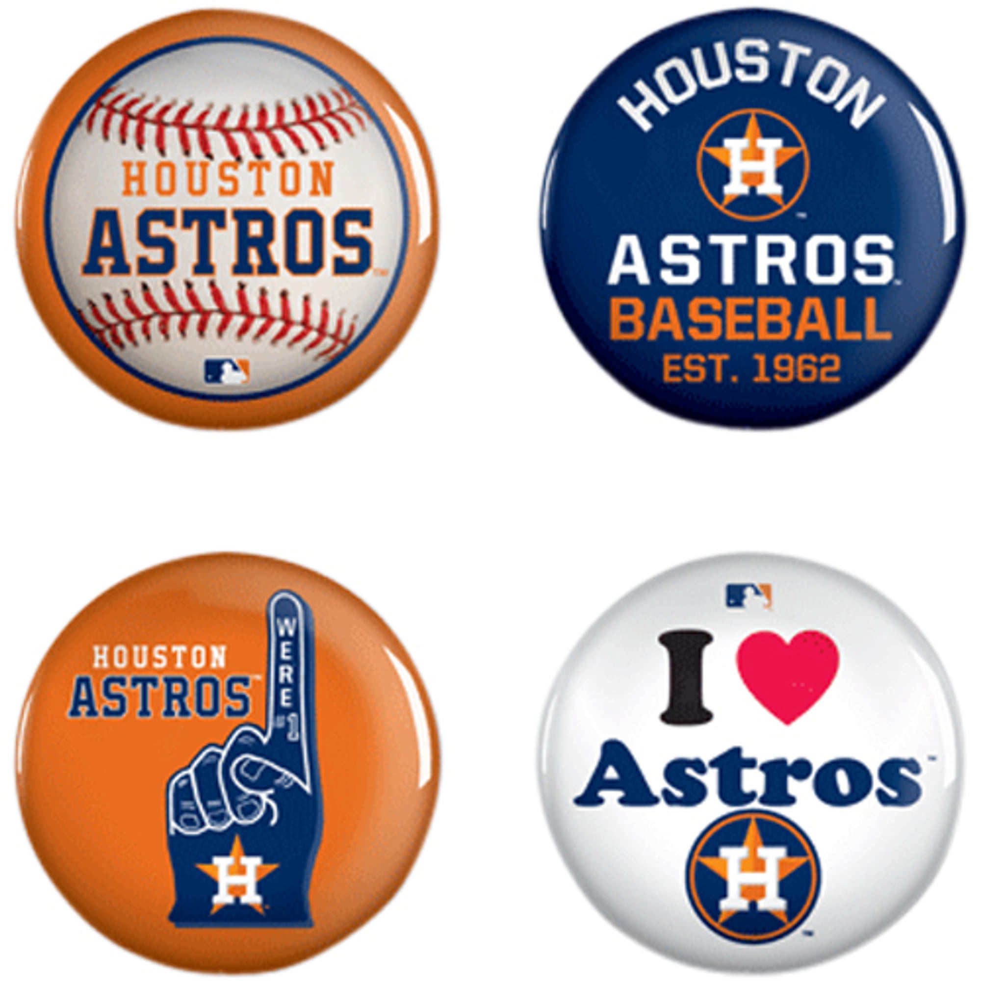 WinCraft Houston Astros 4-Pack Button Set