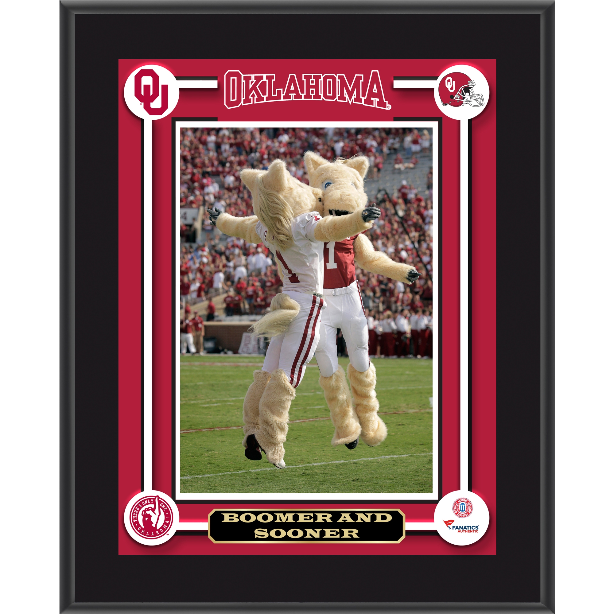 Oklahoma Sooners Boomer & Sooner Mascot 10.5'' x 13'' Sublimated Plaque