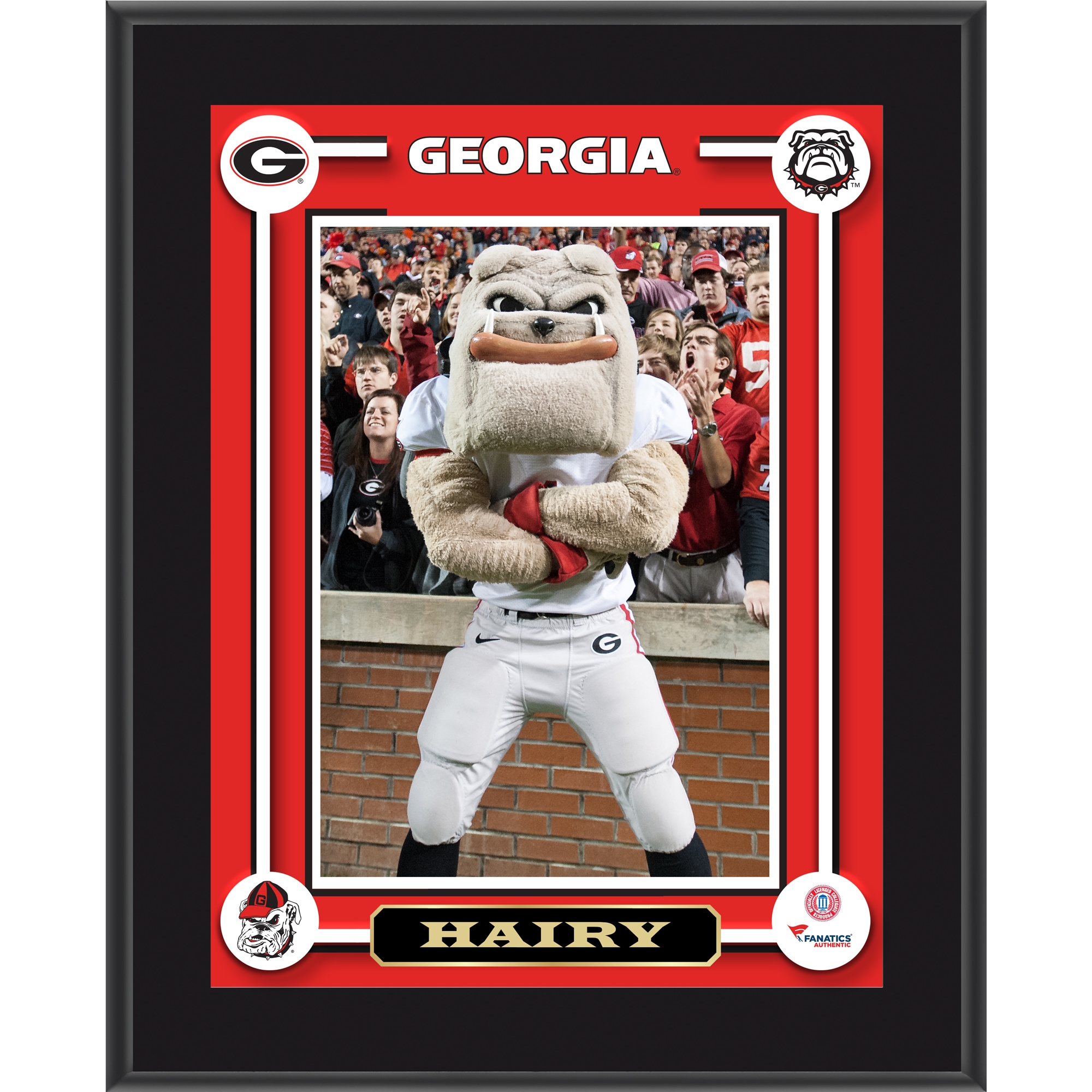 Georgia Bulldogs Hairy 10.5'' x 13'' Sublimated Mascot Plaque