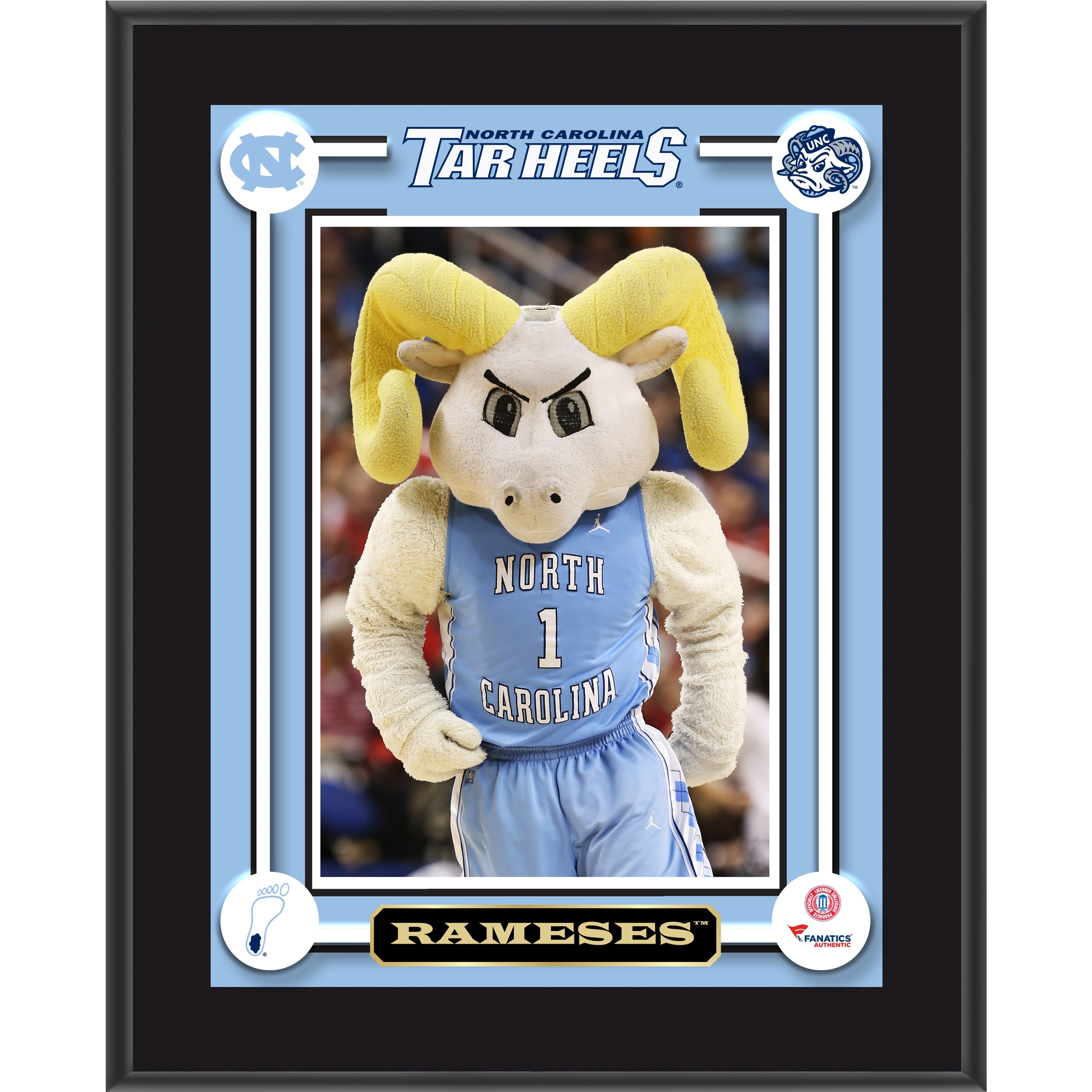 North Carolina Tar Heels 10.5" x 13" Rameses Sublimated Mascot Plaque