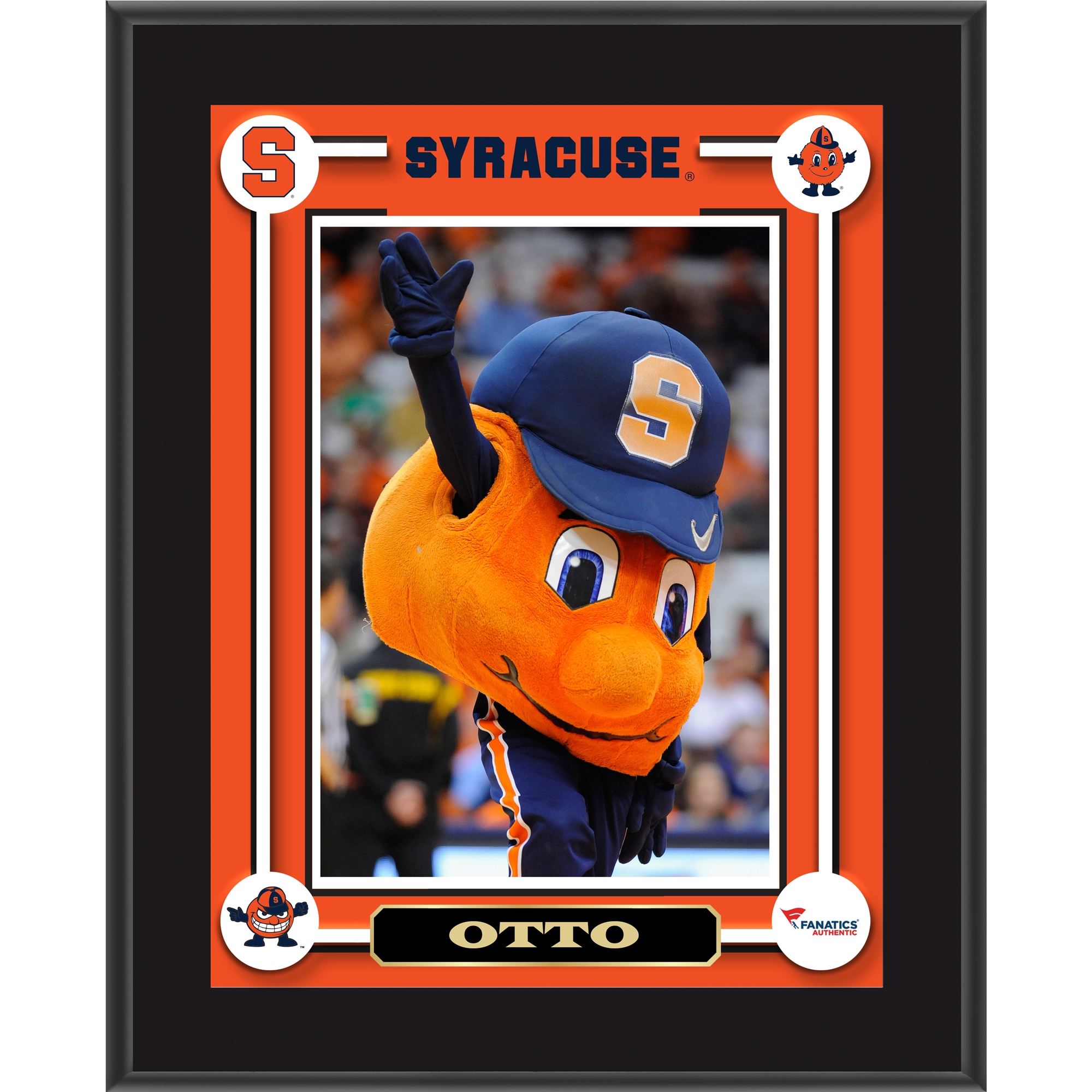 Syracuse Orange Otto 10.5'' x 13'' Sublimated Mascot Plaque