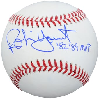 Robin Yount Milwaukee Brewers Autographed Baseball with "82/89 MVP" Inscription