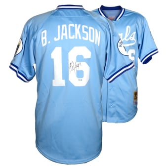 Bo Jackson Kansas City Royals Autographed Blue Mitchell & Ness Jersey