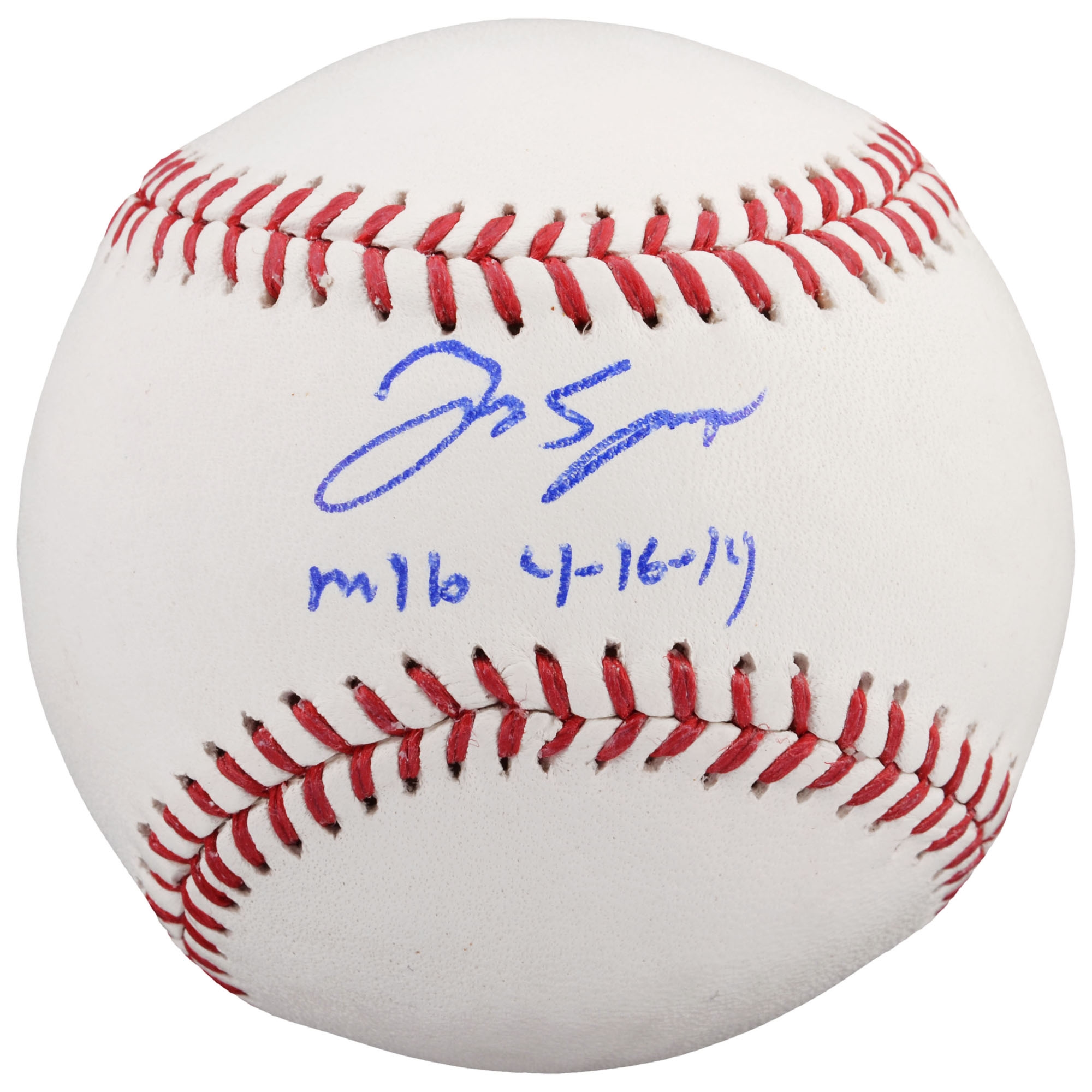 George Springer Houston Astros Autographed Baseball with MLB Debut 4/16/14 Inscription