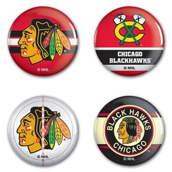 WinCraft Chicago Blackhawks 4-Pack Button Set