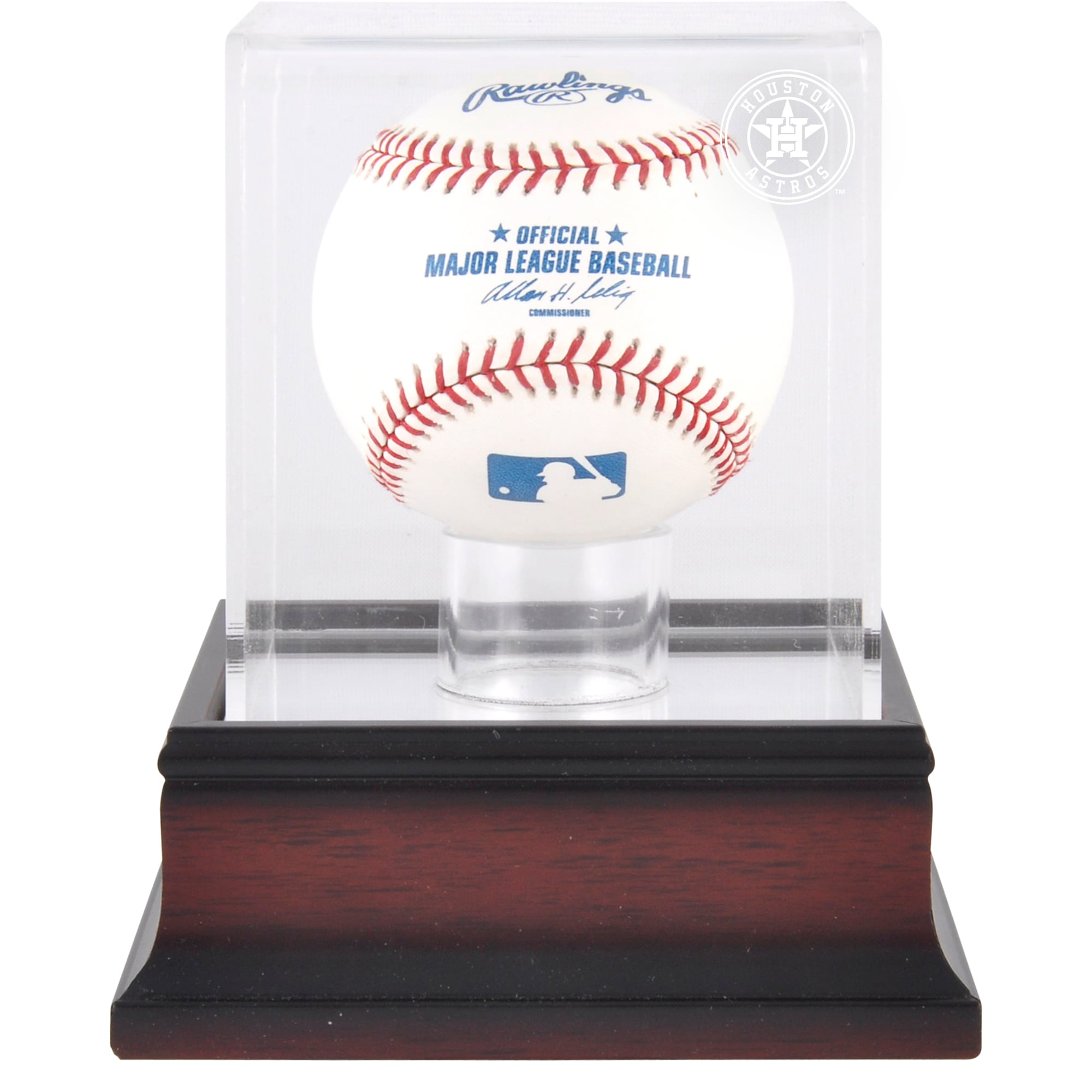 Houston Astros (2013-oggi) Vetrina espositiva con logo da baseball in mogano