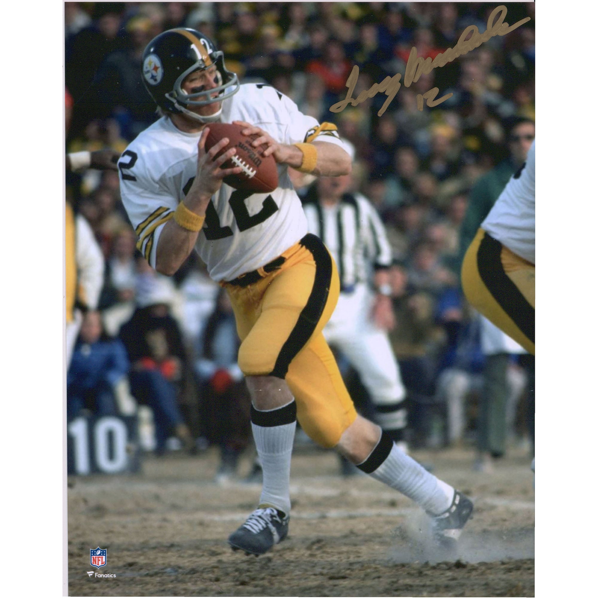 Terry Bradshaw Pittsburgh Steelers Autographed 8'' x 10'' White Jersey Photograph