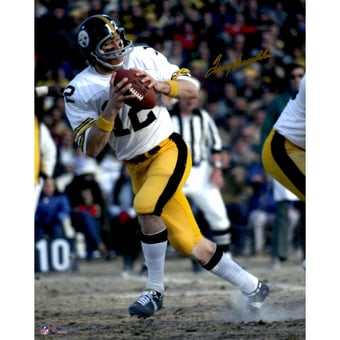 Terry Bradshaw Pittsburgh Steelers Autographed 16'' x 20'' White Jersey Photograph