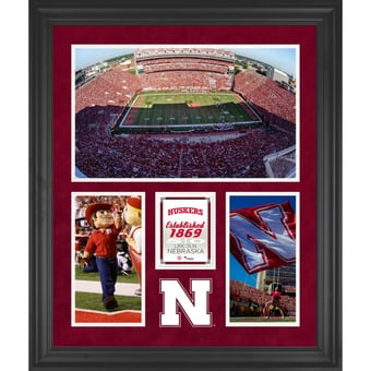 Nebraska Huskers Memorial Stadium Framed 20'' x 24'' 3-Opening Collage