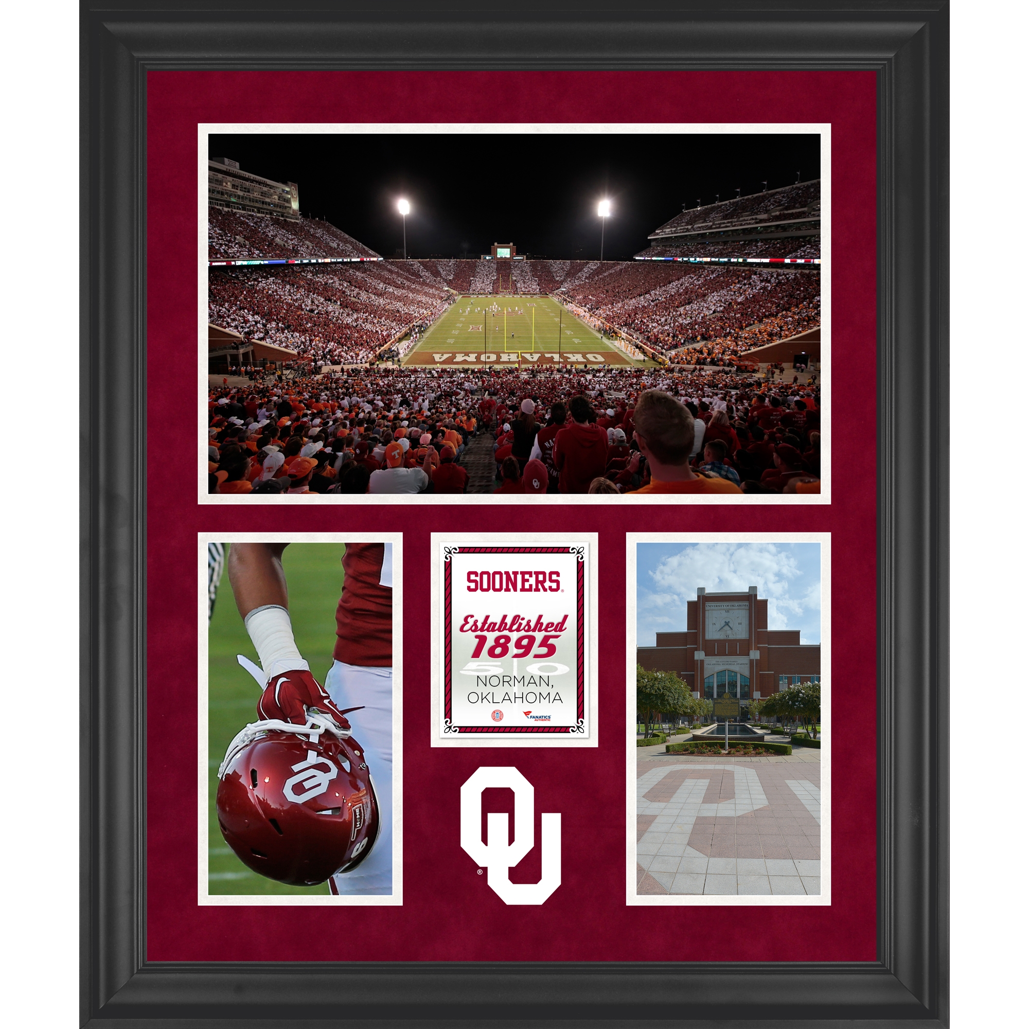 Oklahoma Sooners Gaylord Family-Oklahoma Memorial Stadium Framed 20'' x 24'' 3-Opening Collage