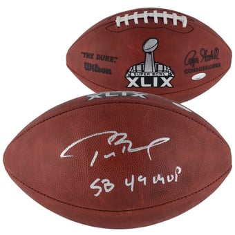 Tom Brady New England Patriots Autographed Super Bowl XLIX Champions Pro Football with SB 49 MVP Inscription