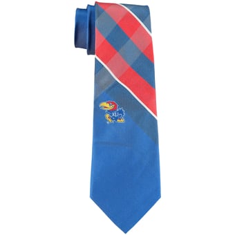 Men's Kansas Jayhawks Woven Poly Grid Tie