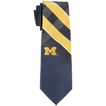 Men's Michigan Wolverines Woven Poly Grid Tie