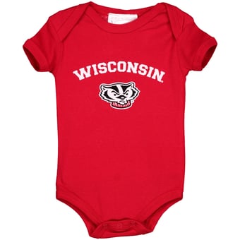 Infant Red Wisconsin Badgers Arch & Logo Bodysuit