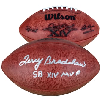 Terry Bradshaw Pittsburgh Steelers Autographed Super Bowl Football with SB XIV MVP Inscription