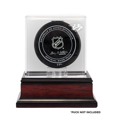 Nashville Predators Mahogany Hockey Puck Logo Display Case