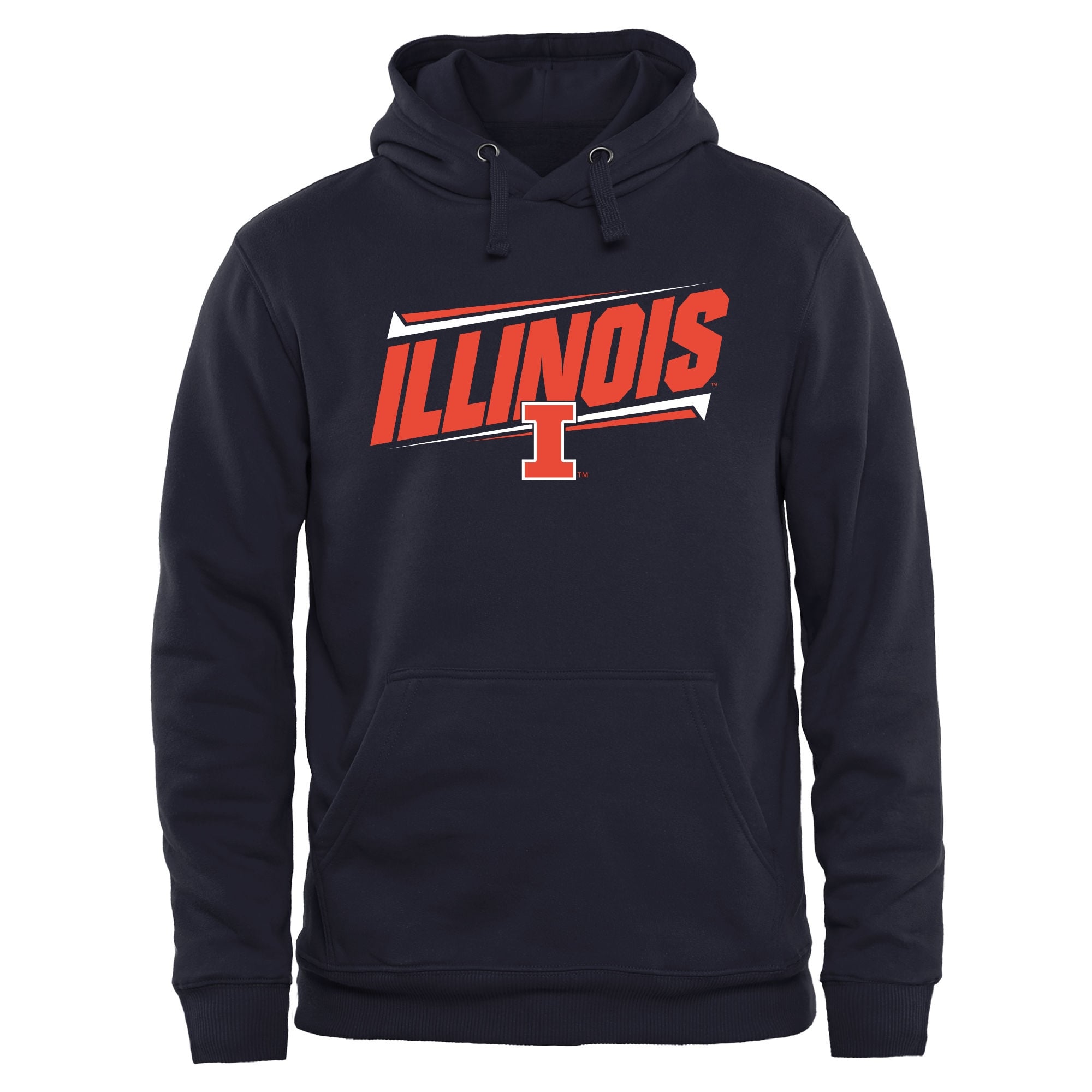 Men's Navy Illinois Fighting Illini Double Bar Pullover Hoodie