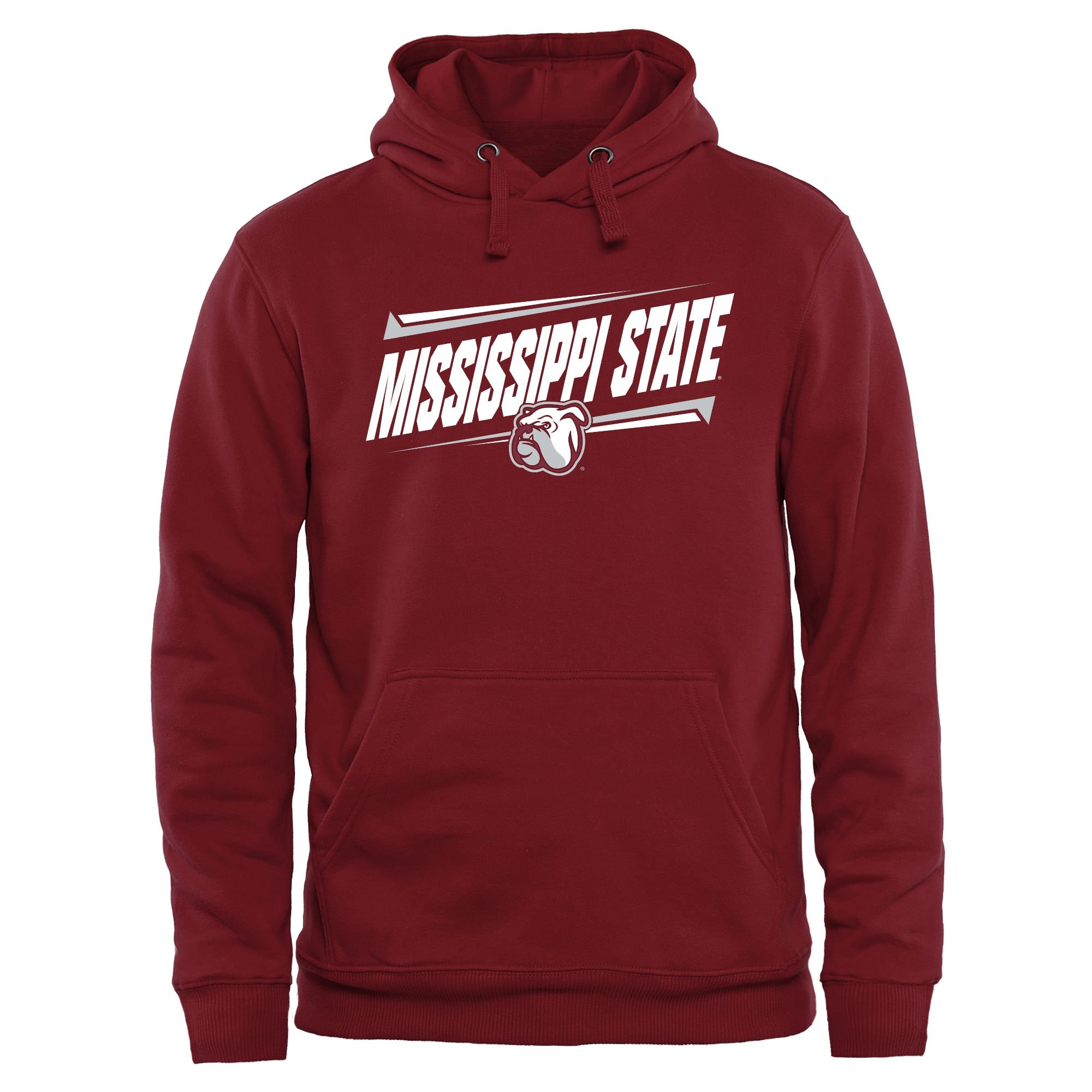 Men's Maroon Mississippi State Bulldogs Double Bar Pullover Hoodie