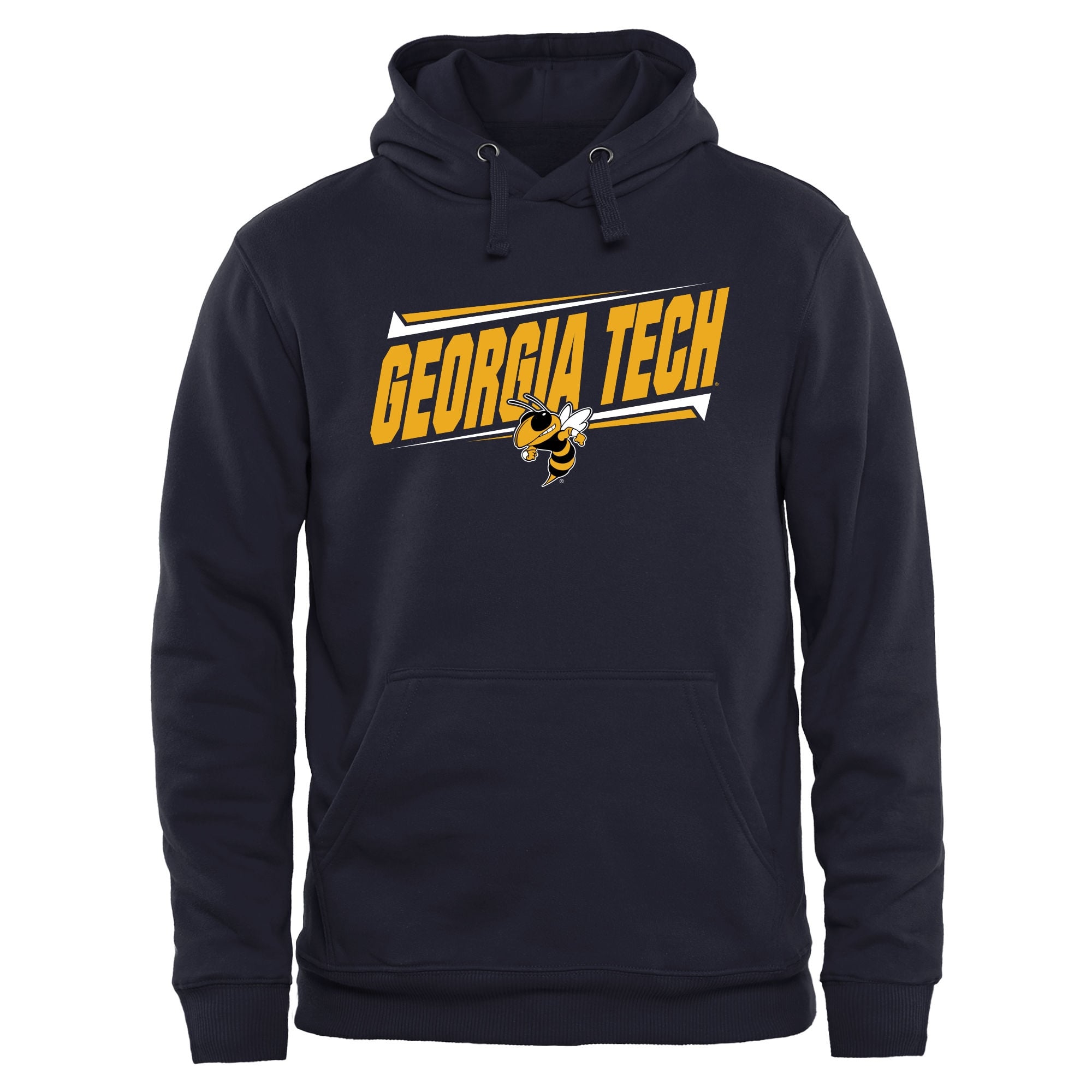 Men's Navy Georgia Tech Yellow Jackets Double Bar Pullover Hoodie