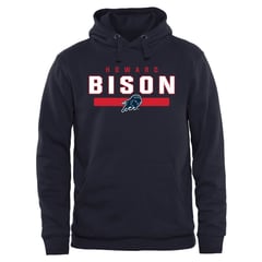 Men's Navy Howard Bison Team Strong Pullover Hoodie