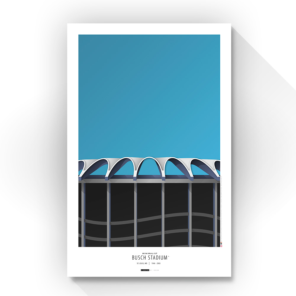 St. Louis Cardinals 11" x 17" Busch II Minimalist Art Poster